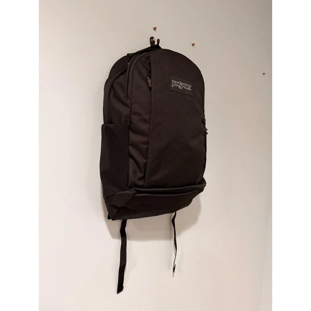 Jansport Main Campus Backpack Black Padded Laptop Sleeve School Travel Bag